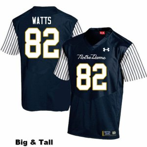 Notre Dame Fighting Irish Men's Xavier Watts #82 Navy Under Armour Alternate Authentic Stitched Big & Tall College NCAA Football Jersey QJA4499FF